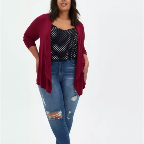 Torrid Sophie Swing Cami Chiffon Sz 2 (xxl) Polka Dot Top Black White Sleeveless - Picture 2 of 8